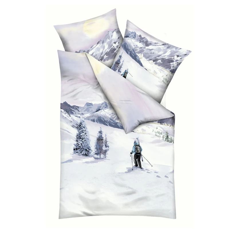 Bettwäsche Kaeppel Biber 421-575 Winter Wanderer mauve schnee 135x200