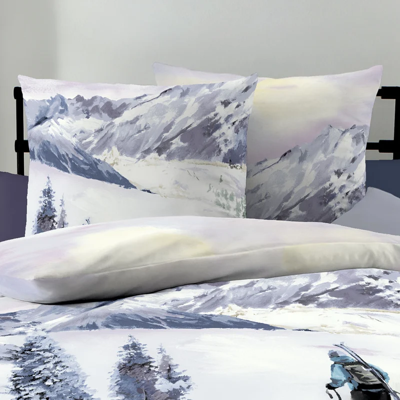 Bettwäsche Kaeppel Biber 421-575 Winter Wanderer mauve schnee 135x200