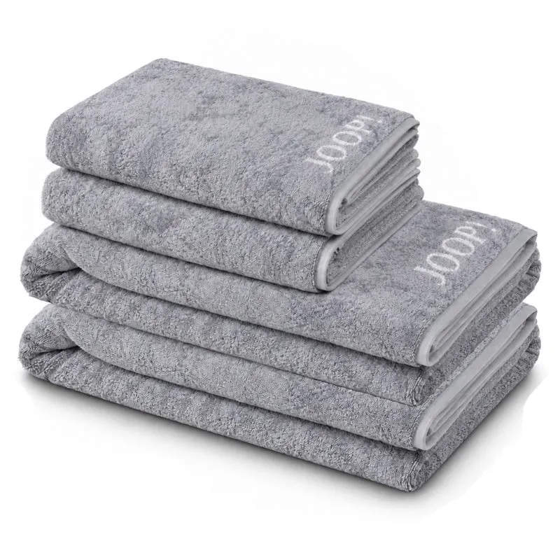 JOOP! Handtuch Duschtuch Set 4-teilig 1600-76 Classic silber weiß