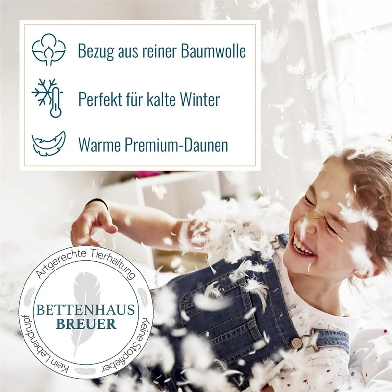Daunendecke 155 x 220 cm extra warm sibirische Daunen