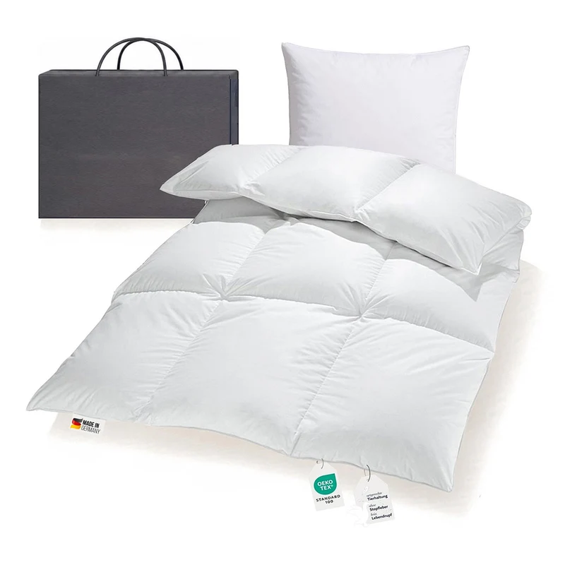 Daunendecke 135 x 200 cm Bettenset + Kissen 80 x 80 cm