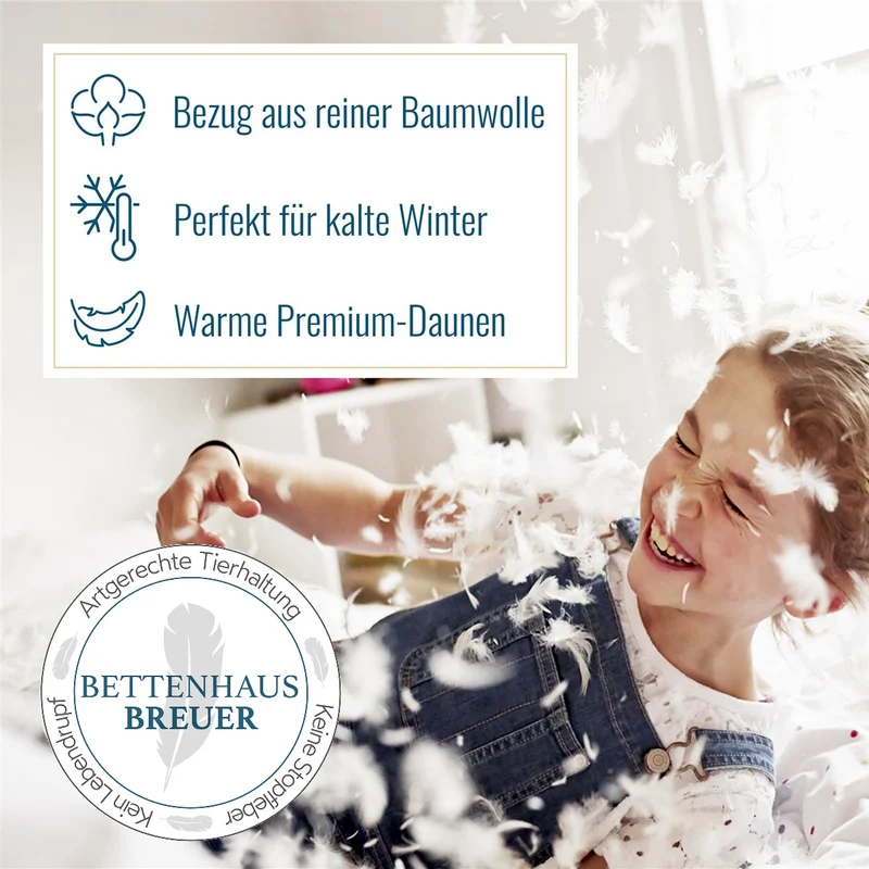 Daunendecke 200 x 200 cm extra warm sibirische Daunen