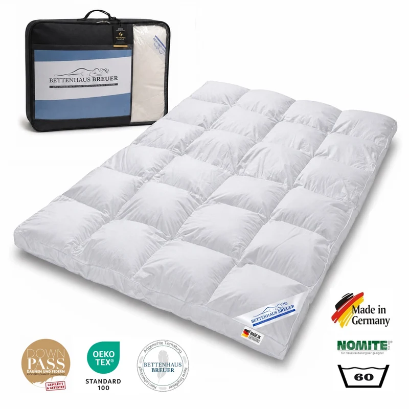 Daunendecke 135 x 200 cm Hochsteg polarwarm 100% Daunen