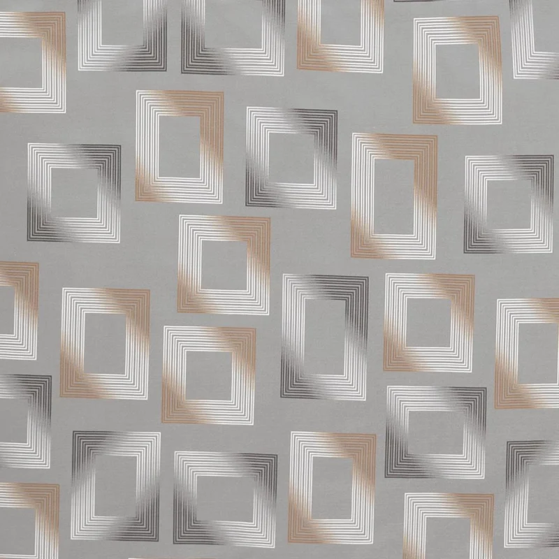 Bettwäsche Interlock Jersey Heiko Grau mit geometrischem Muster 155 x 220 cm