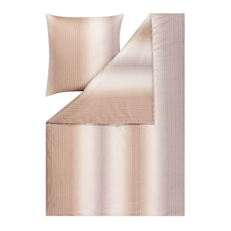 Bettwäsche Interlock Jersey Caspian Natur mit Streifenmuster 135 x 200 cm