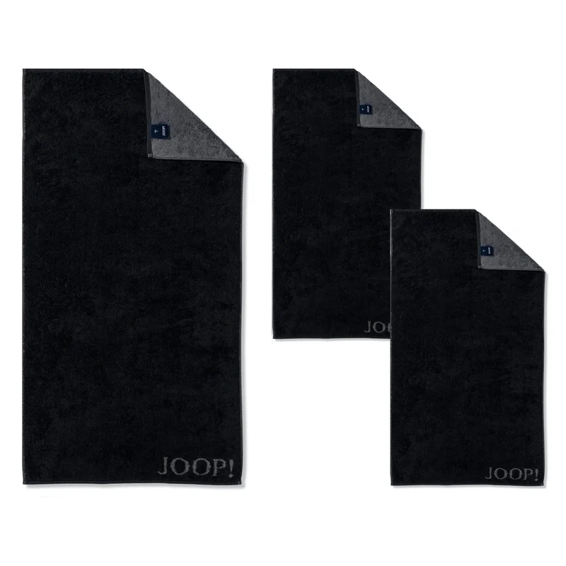 JOOP! Handtuch Duschtuch Set 3-teilig 1600-90 Classic schwarz anthra.