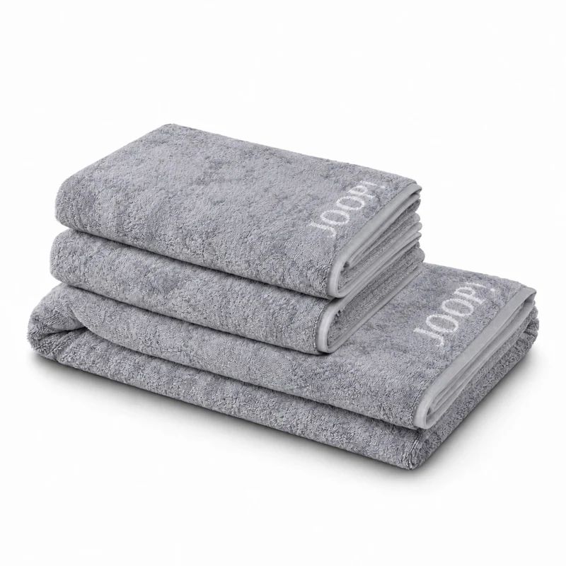 JOOP! Handtuch Duschtuch Set 3-teilig 1600-76 Classic silber weiß