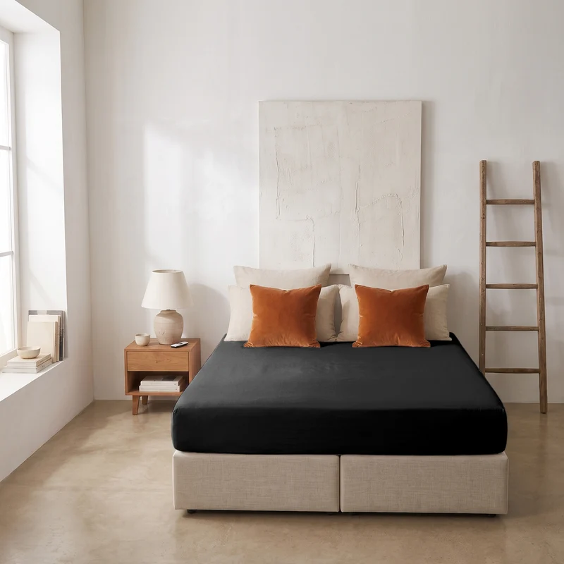 HappyBed verkoelend Hoeslaken | Black | 100% geweven Katoen