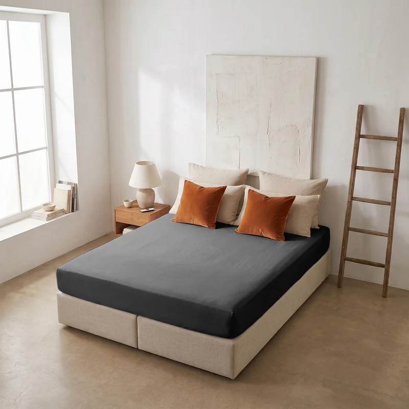 HappyBed verkoelend Hoeslaken | Anthracite | 100% geweven Katoen