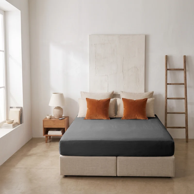 HappyBed verkoelend Hoeslaken | Anthracite | 100% geweven Katoen
