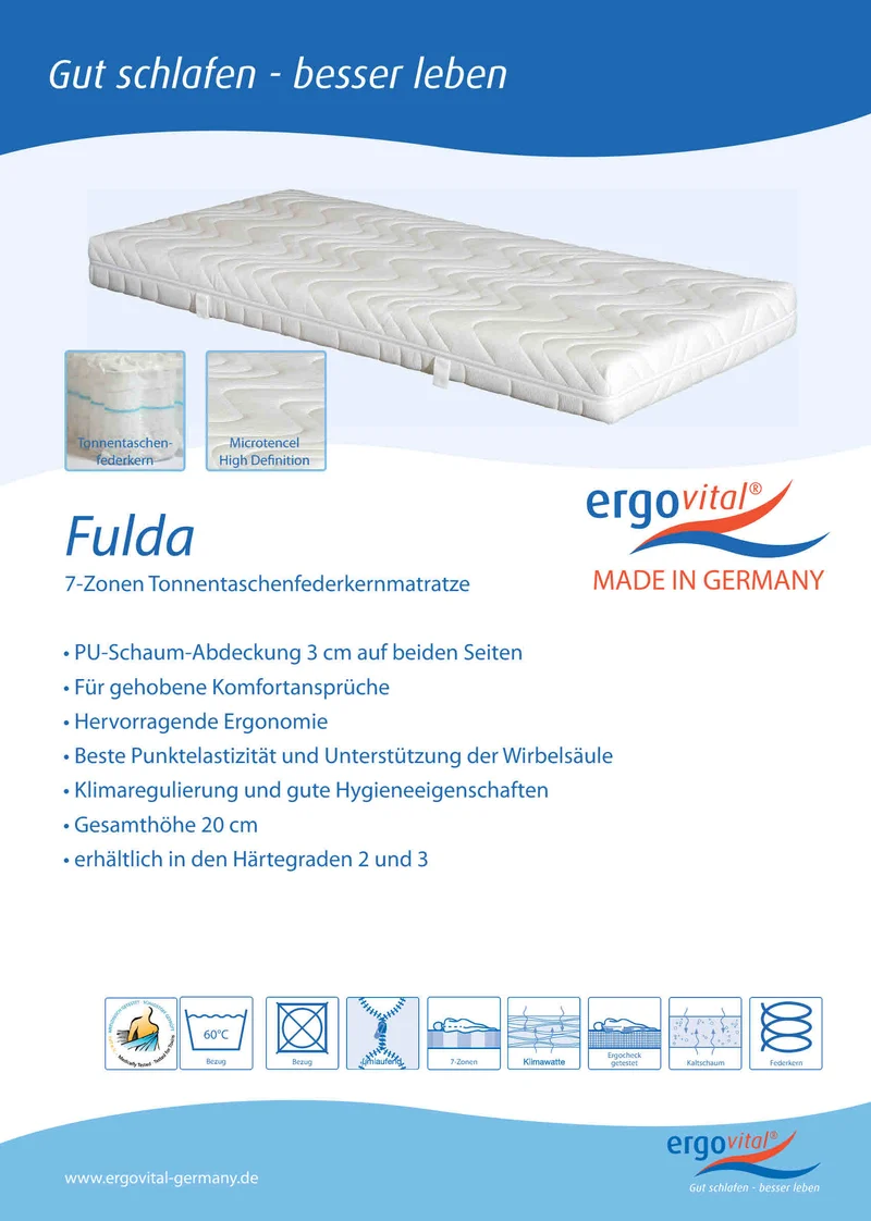 Tonnentaschenfederkern Matratze ergovital fulda