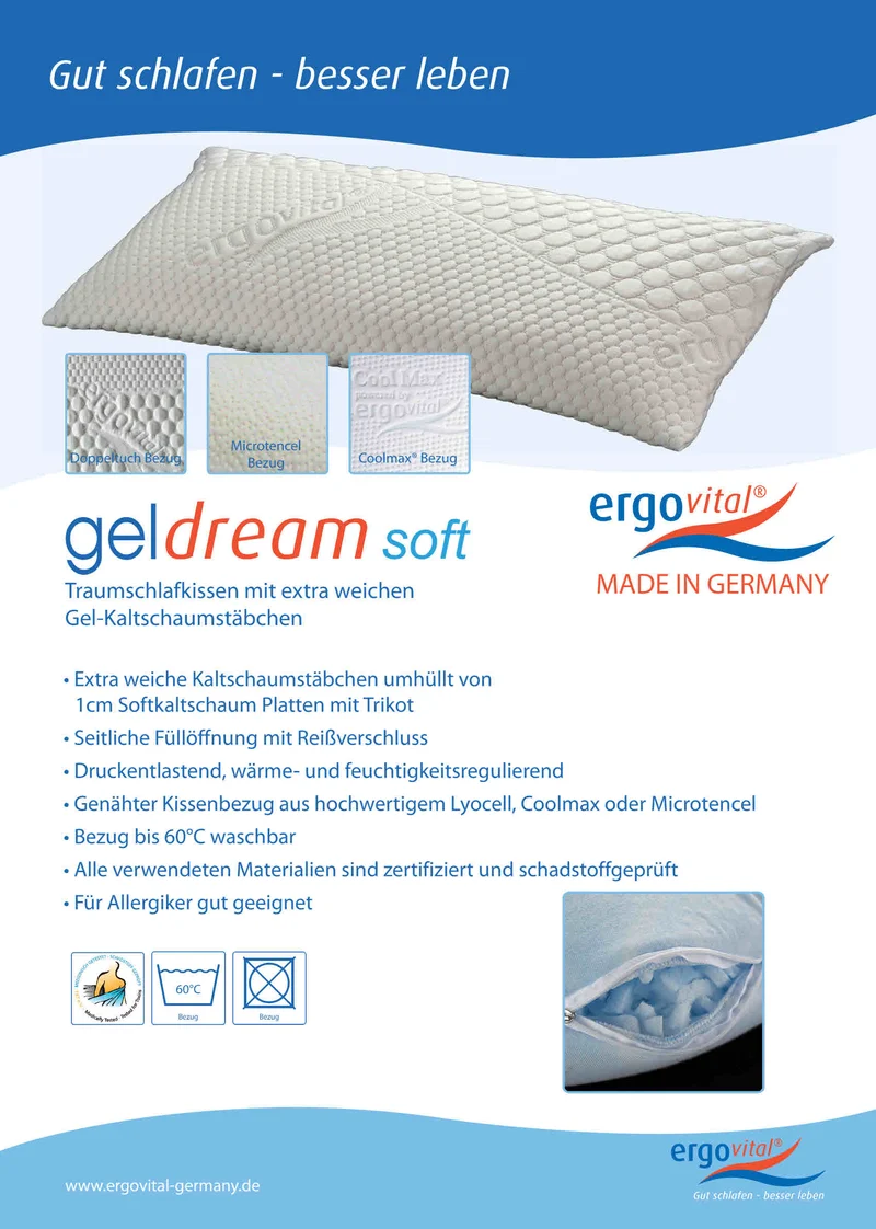 Nackenkissen ergovital geldream soft FTPENEL