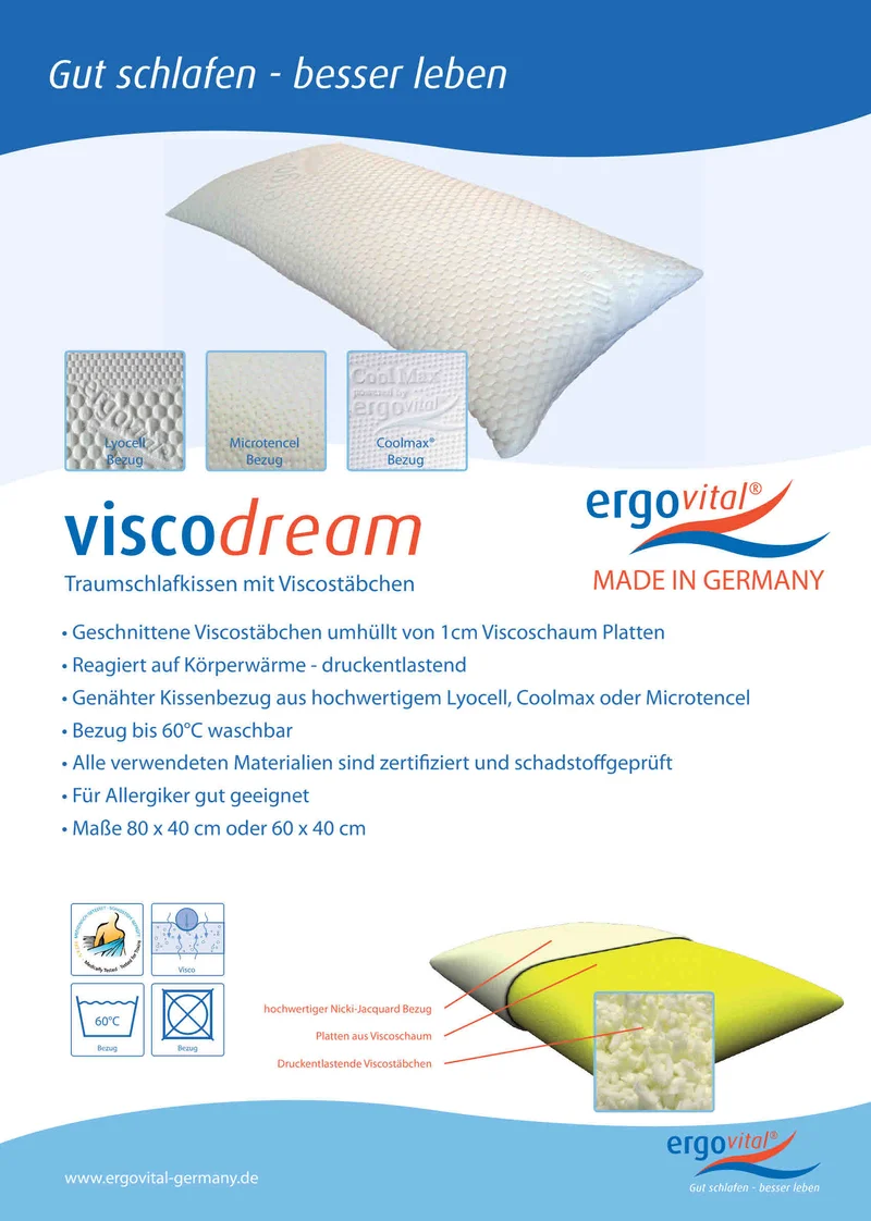 Nackenkissen ergovital viscodream Microtencel