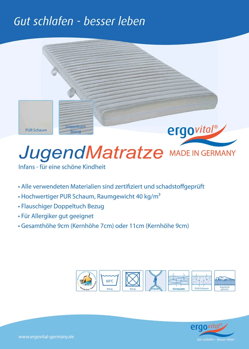 Kaltschaum Matratze ergovital ® Jugend Matratze