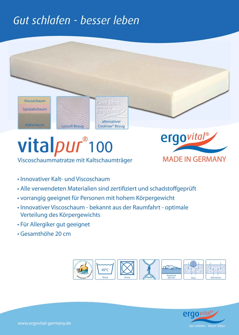 Visco Matratze ergovital vitalpur 100