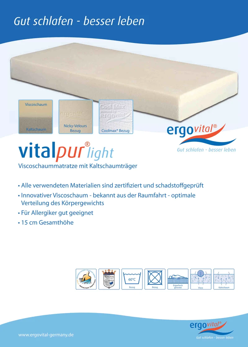 Visco Matratze ergovital ® vitalpur ® light