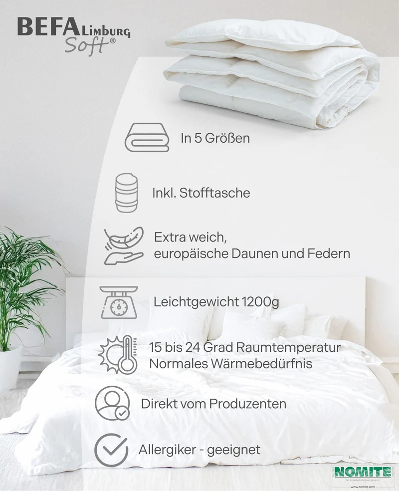 Federdecke - 90% Federn, Winterdecke