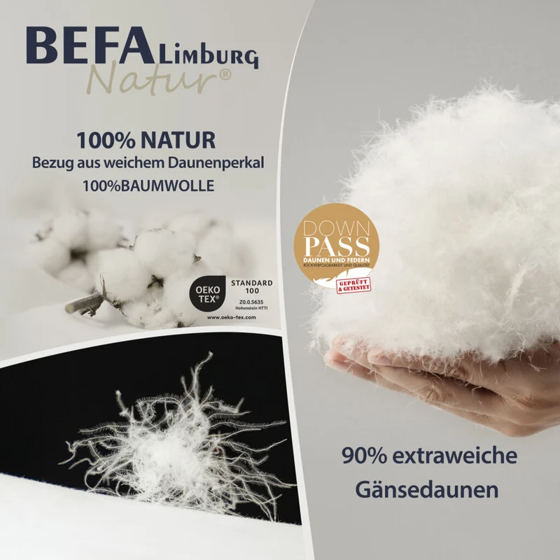 Gänsedaunendecke – 90% Gänsedaune, Sommerdecke