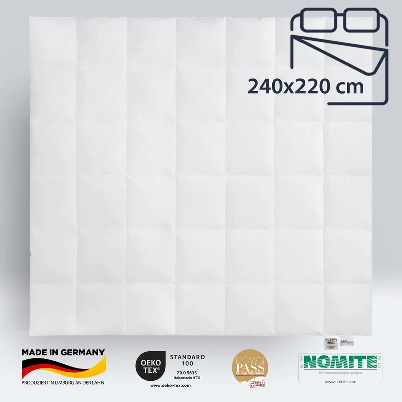 Gänsedaunendecke – 90% Gänsedaune, Sommerdecke