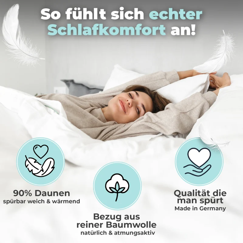 Daunendecke – 90% Daune, Sommerdecke