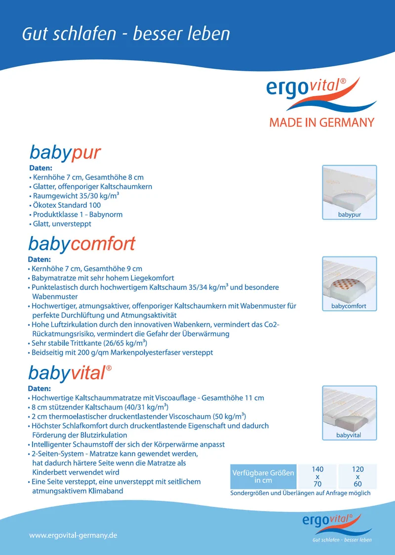 Kinderbett Matratze ergovital ® babypur