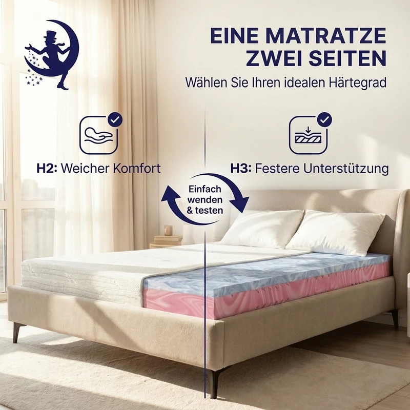 Premium Hybrid 22 – Gel & Kaltschaummatratze H2/H3 mit 7 Zonen