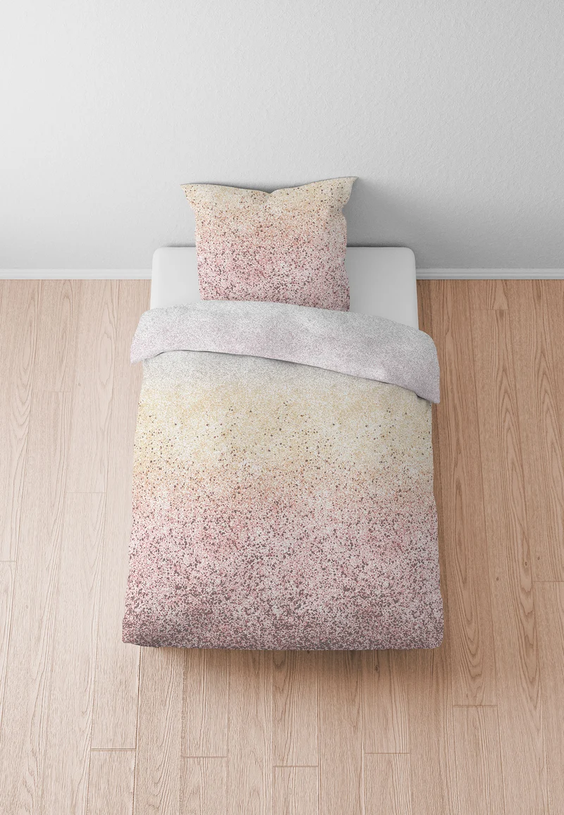 biberna Mako-Satin Bettwäsche Sprenkel – Bunt & Ciel (0614603)