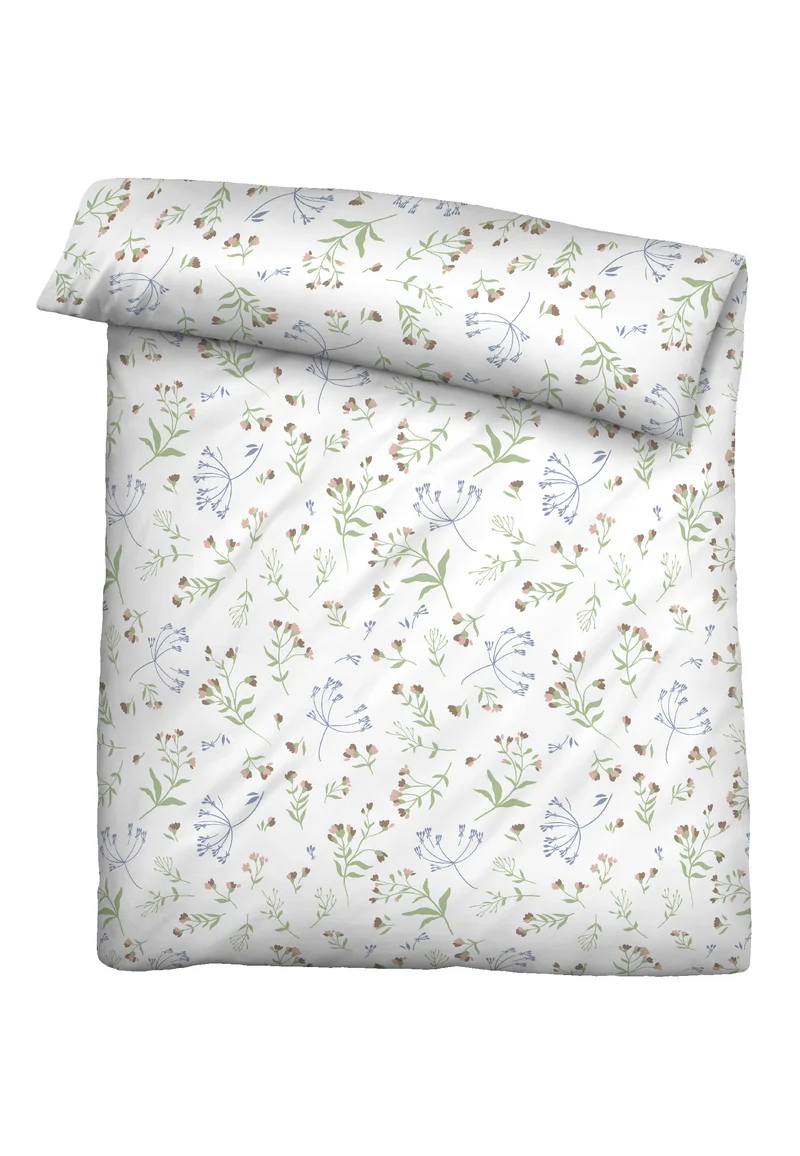 Castell Baumwoll Renforce Bettwäsche Blume Allover – Weiss (0040790)