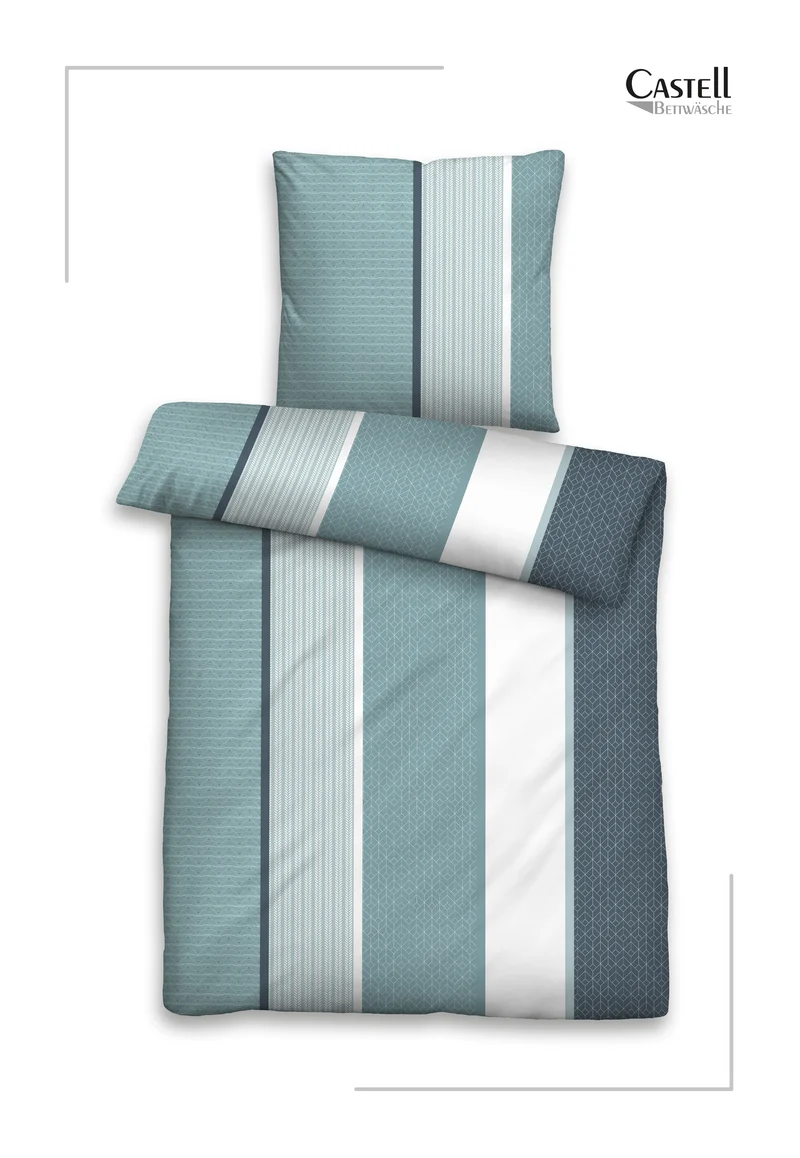 Castell Polycotton Biber Streifen – Petrol (0350386)