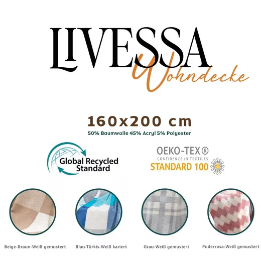Livessa Wohndecke Wohndecke - 4 Jahreszeiten -160x200 cm / Sofadecke / Schlafdecke