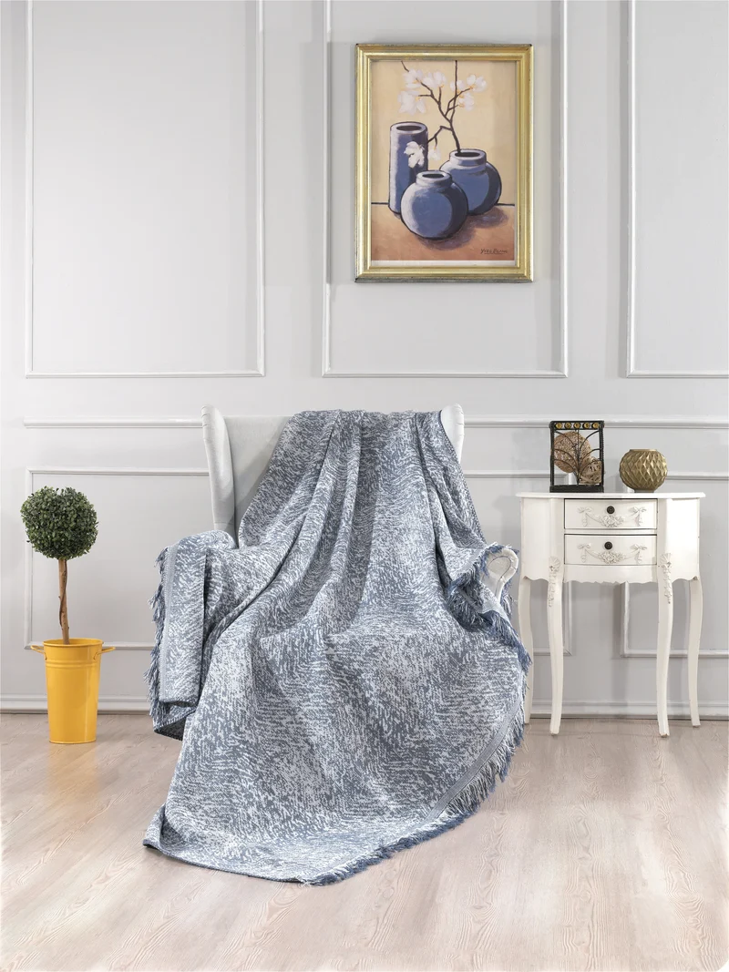 Jeansblau Tagesdecke