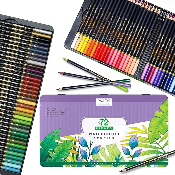 PAGOS Aquarellstifte, 72 Stück im Etui