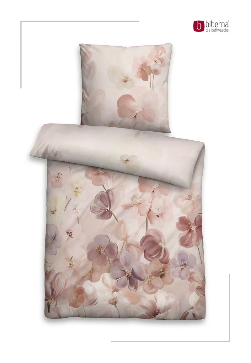 biberna Tencel Bettwäsche Blüten – Rose (0477263)