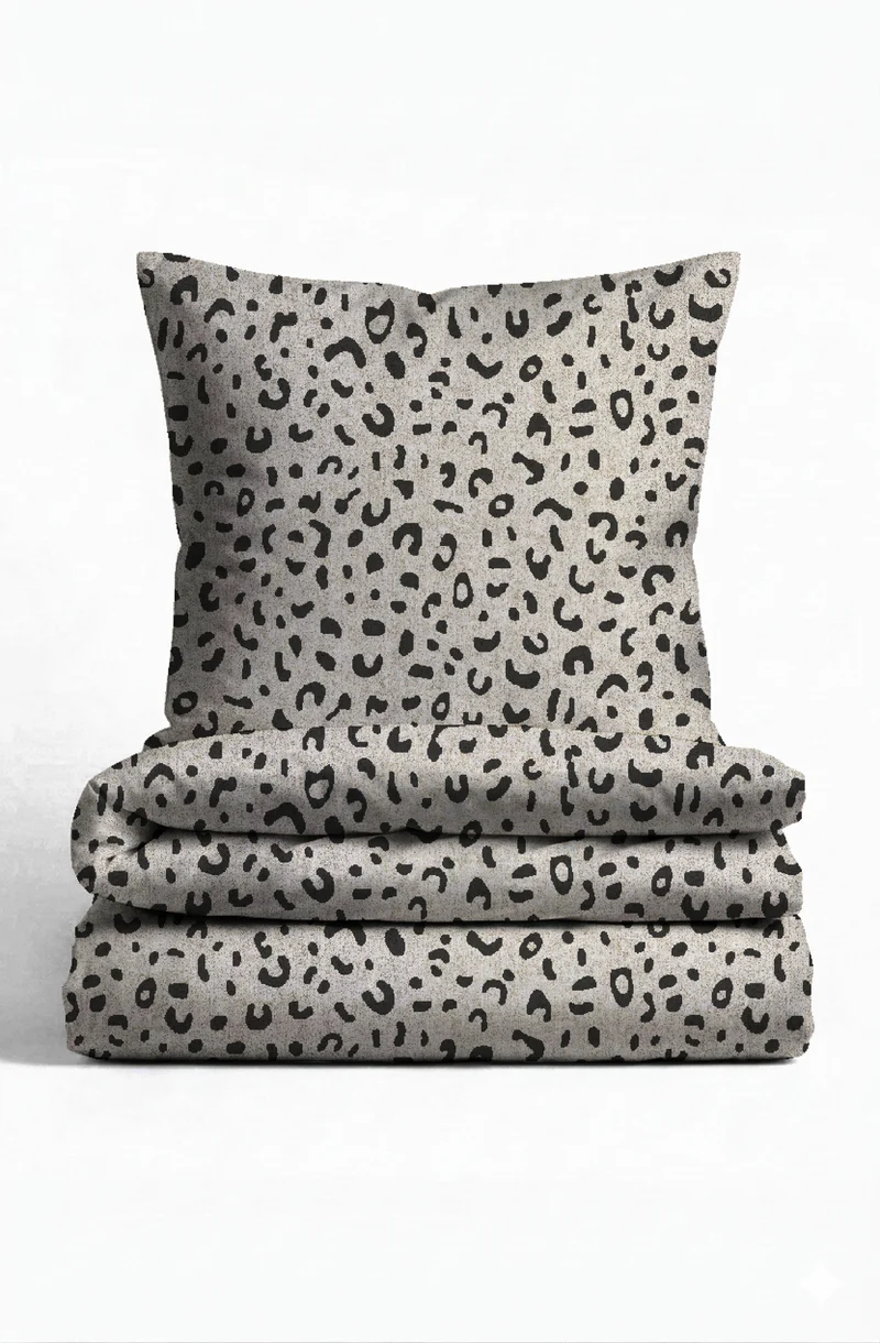 biberna Melange-Flanell Bettwäsche Animal Print – Kitt (0847266)