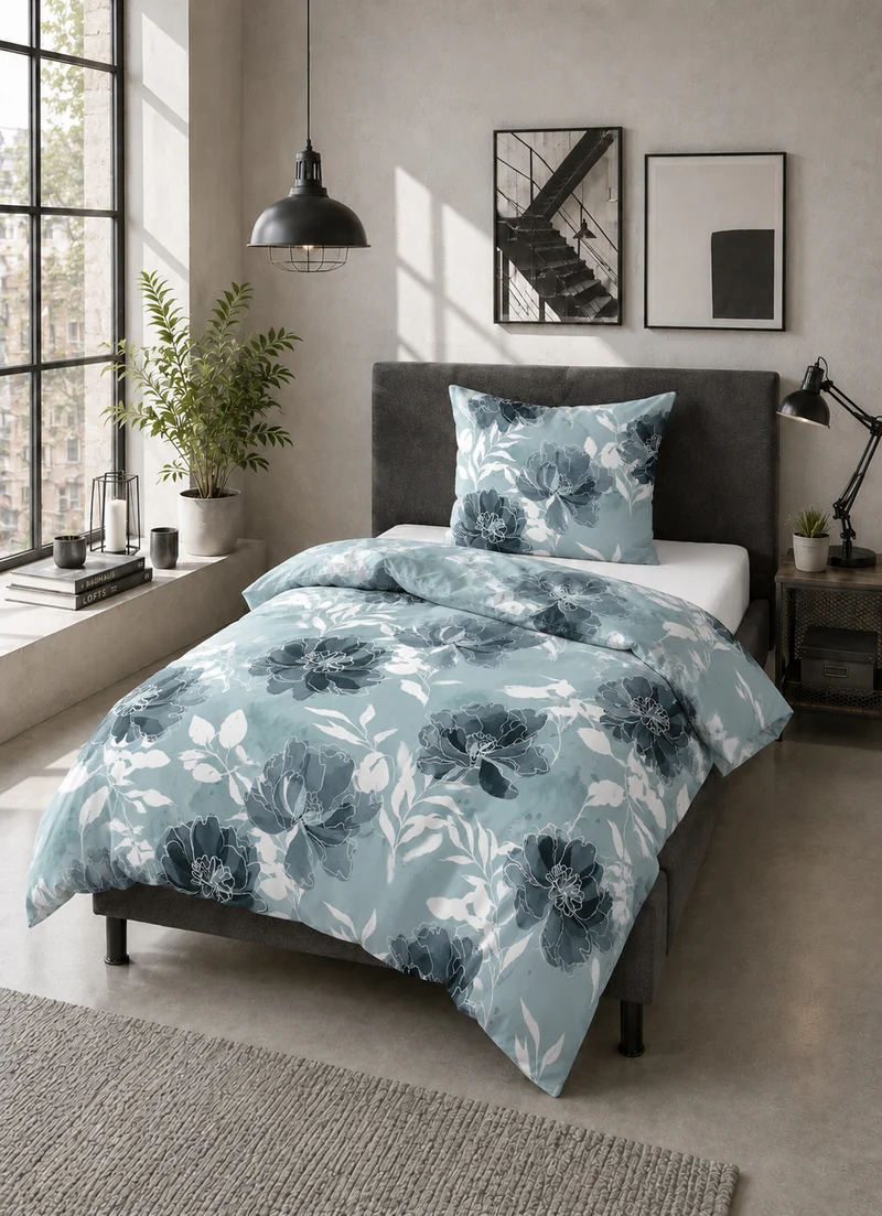 Castell Polycotton Biber Blüten – Petrol (0350385)