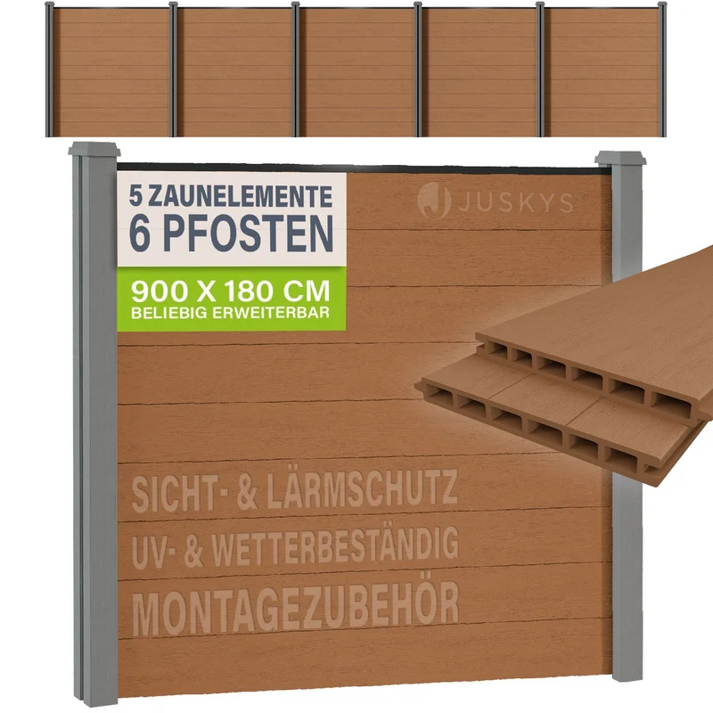 WPC Zaun aus Elementen & Pfosten
