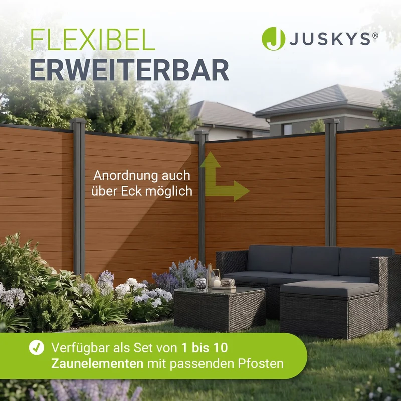 WPC Zaun aus Elementen & Pfosten