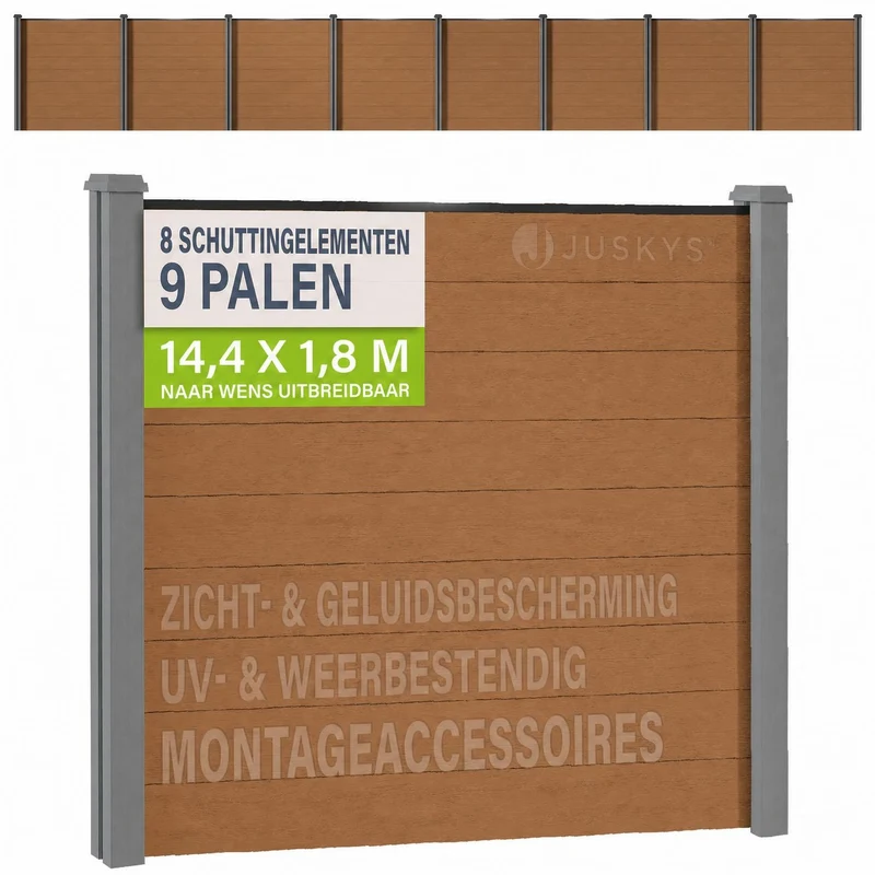 WPC Zaun aus Elementen & Pfosten