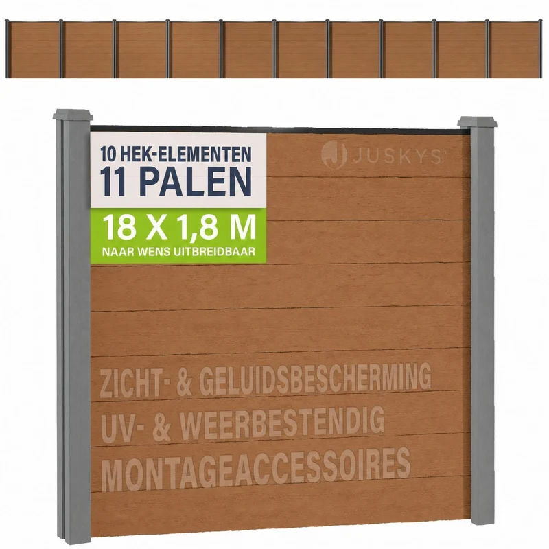 WPC Zaun aus Elementen & Pfosten