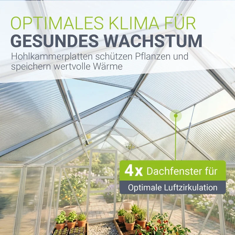Aluminium Gewächshaus mit Fundament