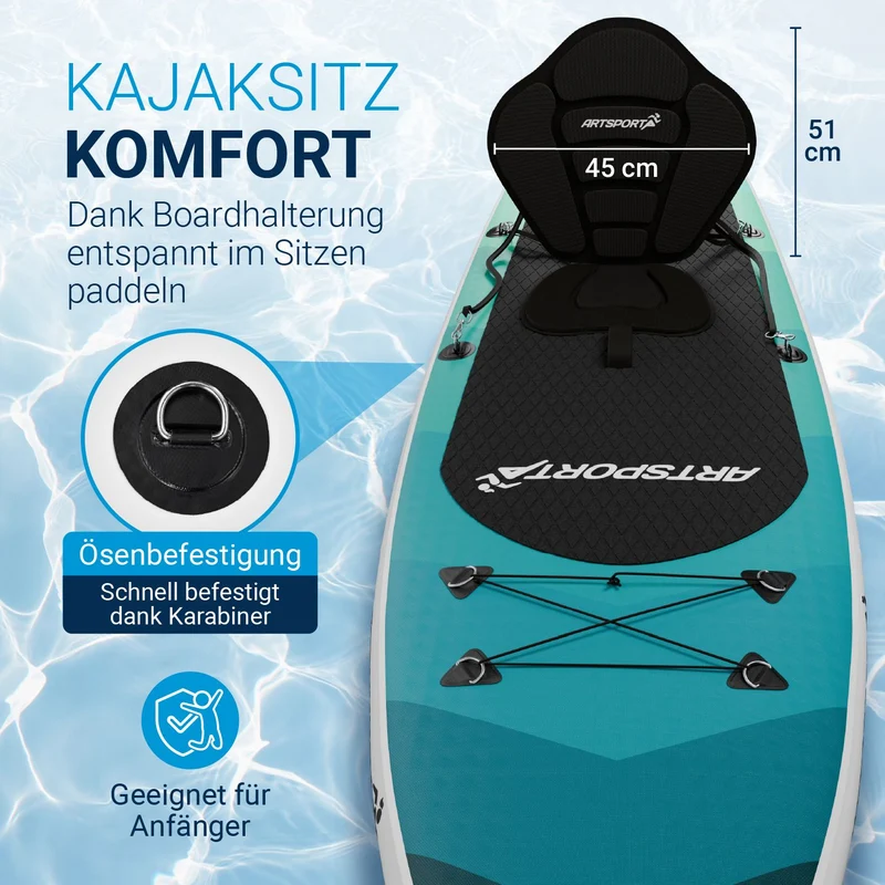 Stand Up Paddling Board mit Kajaksitz