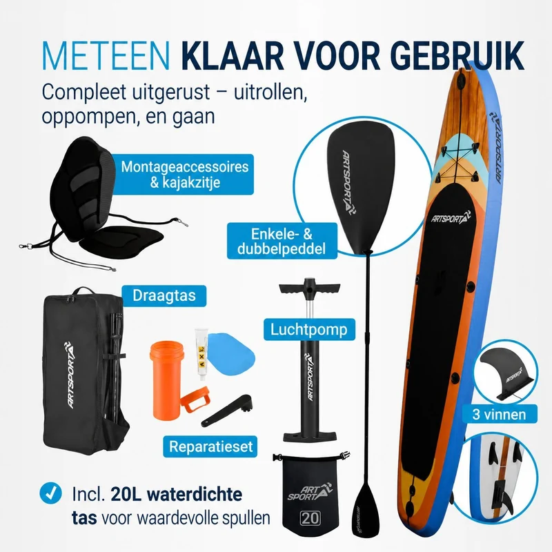 Stand Up Paddling Board mit Kajaksitz