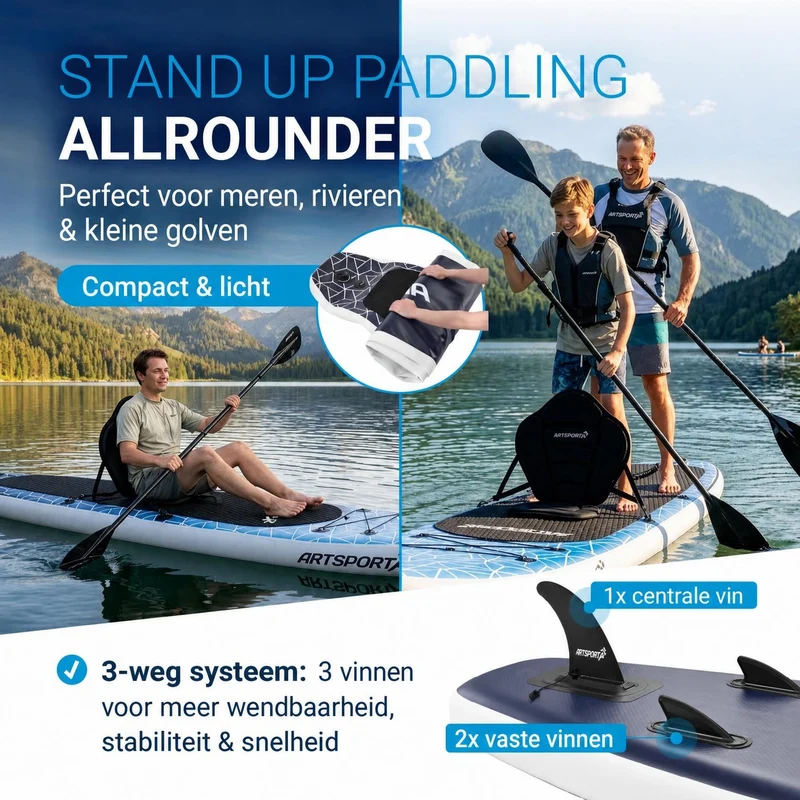 Stand Up Paddling Board mit Kajaksitz