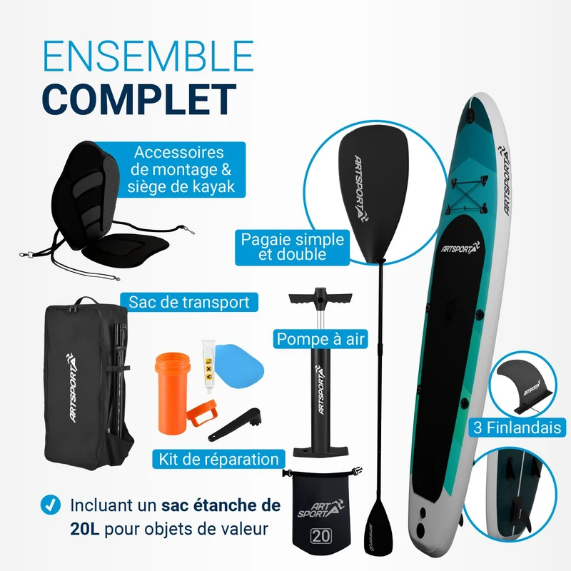 Stand Up Paddling Board mit Kajaksitz