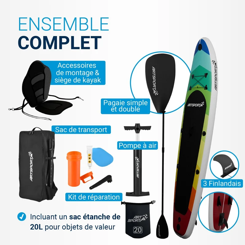 Stand Up Paddling Board mit Kajaksitz