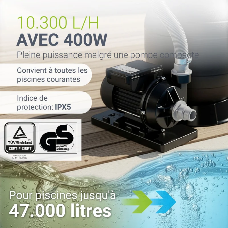 Sandfilteranlage für Pools bis 47m³