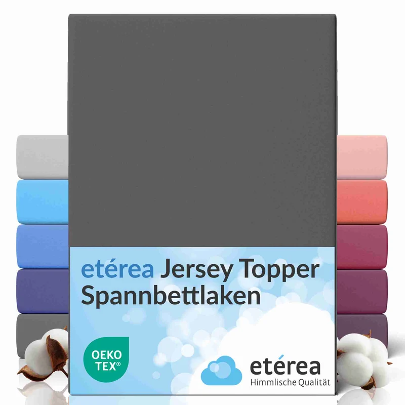 etérea Topper Spannbettlaken Jersey Spannbetttuch Boxspringbett 100% Baumwolle