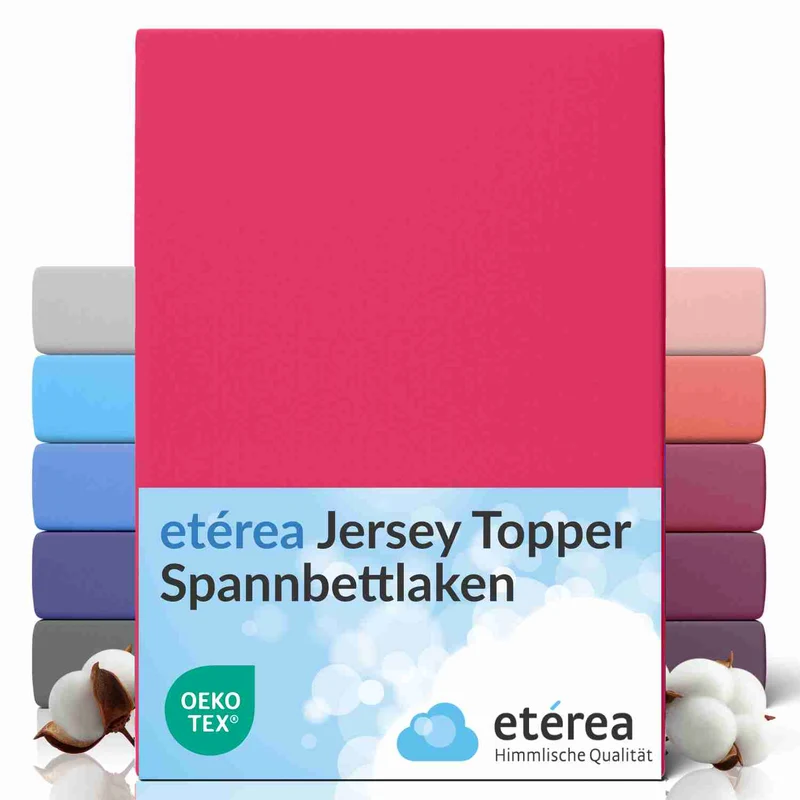 etérea Topper Spannbettlaken Jersey Spannbetttuch Boxspringbett 100% Baumwolle