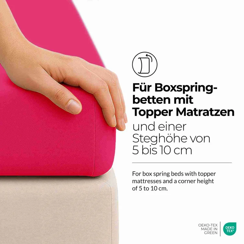 etérea Topper Spannbettlaken Jersey Spannbetttuch Boxspringbett 100% Baumwolle