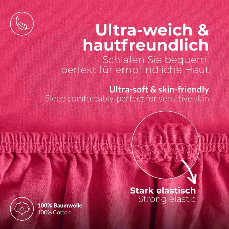 etérea Topper Spannbettlaken Jersey Spannbetttuch Boxspringbett 100% Baumwolle